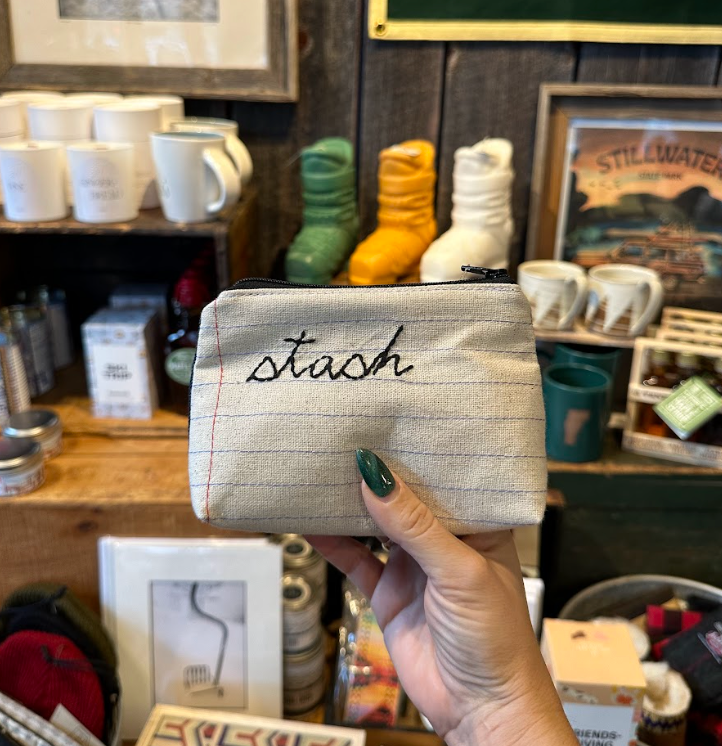 Stash Embroidered Zip Pouch