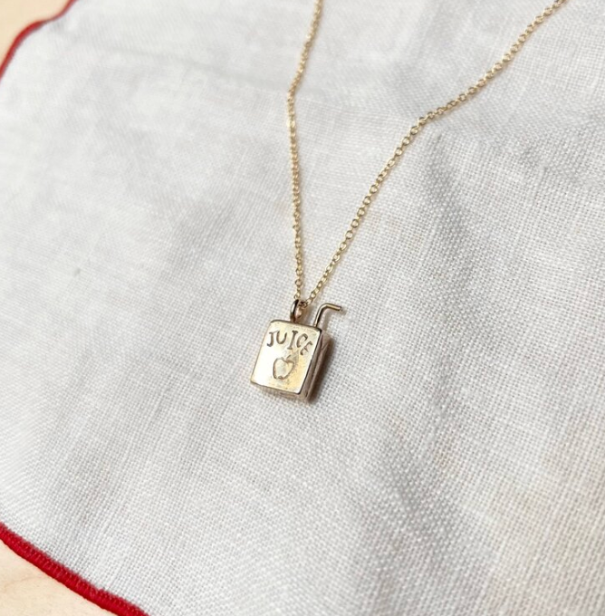 Bronze Juice Box Necklace - 18"