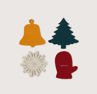 Merino Wool Coaster 4 Pack - Deck the Halls