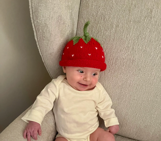 Hand-Knit Strawberry Hat