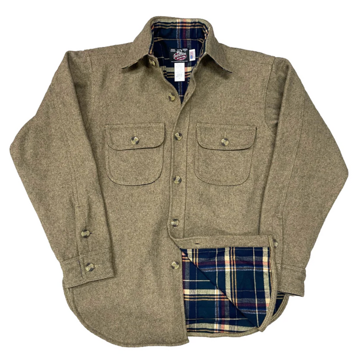 Johnson Woolen Mills Flannel Lined Wool Shirt - Acorn