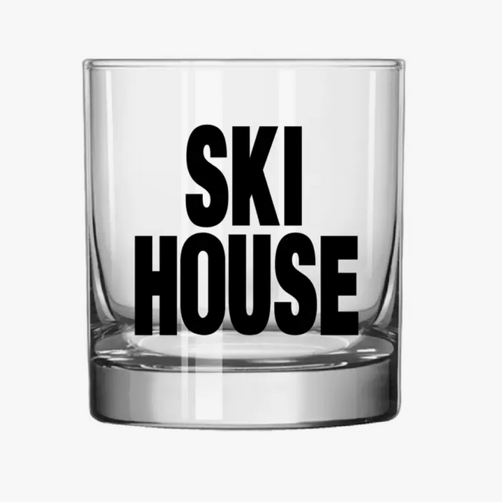 Ski House Rocks Glass