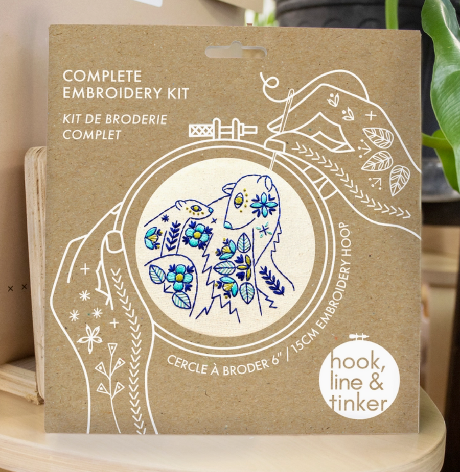 Folk Polar Bear in Color Embroidery Kit