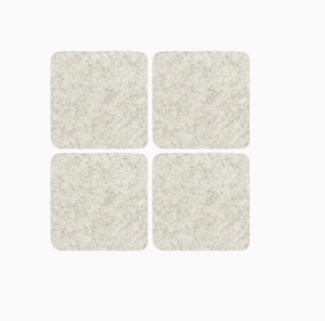 BIERFIZL SQUARE FELT COASTER 4 PACK - Heather White