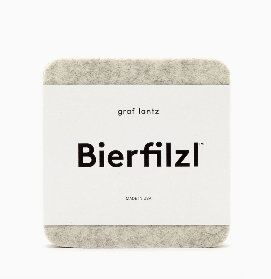 BIERFIZL SQUARE FELT COASTER 4 PACK - Heather White