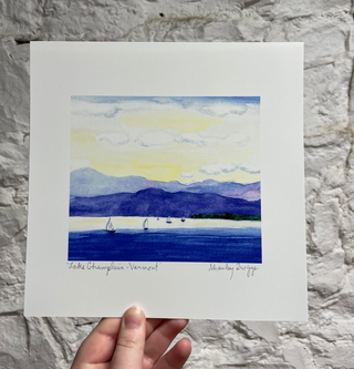 Unframed Lake Champlain Five Sails Print - 8x8