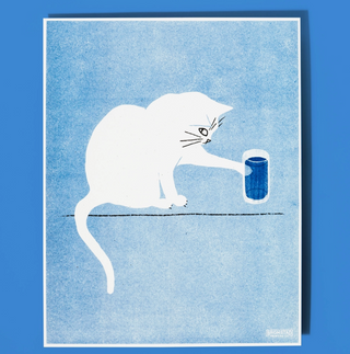 Water Glass Risograph Print - 11x14