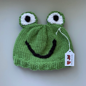 Hand-Knit Frog Hat