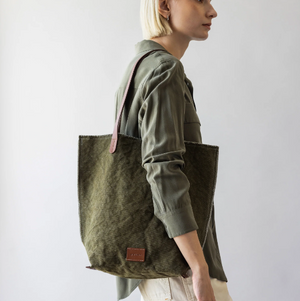 Hana Canvas Tote Bag - Olive