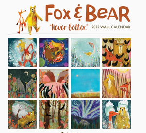 Fox and Bear 2025 Wall Calendar