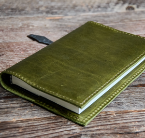 Handmade Medium Leather Journal - Moss