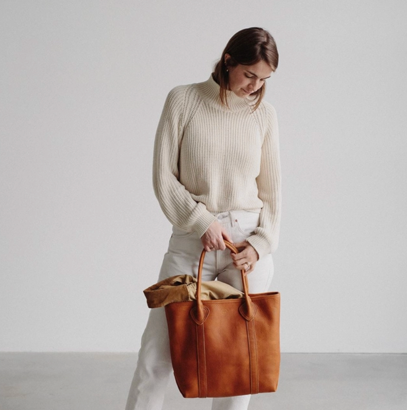 Leather Passenger Tote - Brown