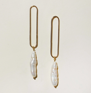 Pillar Pearl Earrings - 14k Gold Fill