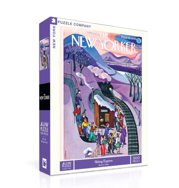 New Yorker Cover Skiing Express Puzzle - 500 Piece