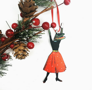 Wooden Collage Christmas Ornament - Alligator