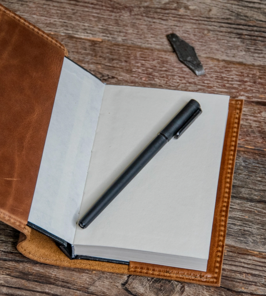 Handmade Medium Leather Journal - Bourbon
