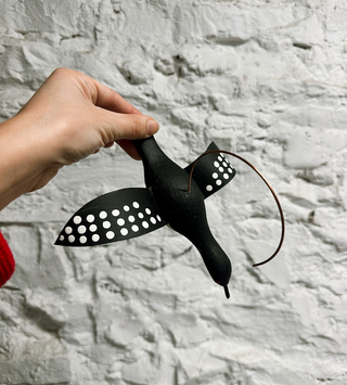 Hanging Handpainted Wooden Loon Figurine