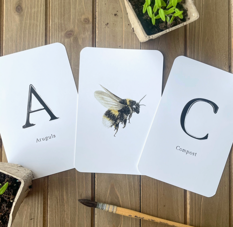 Garden Alphabet Learning Flashcards