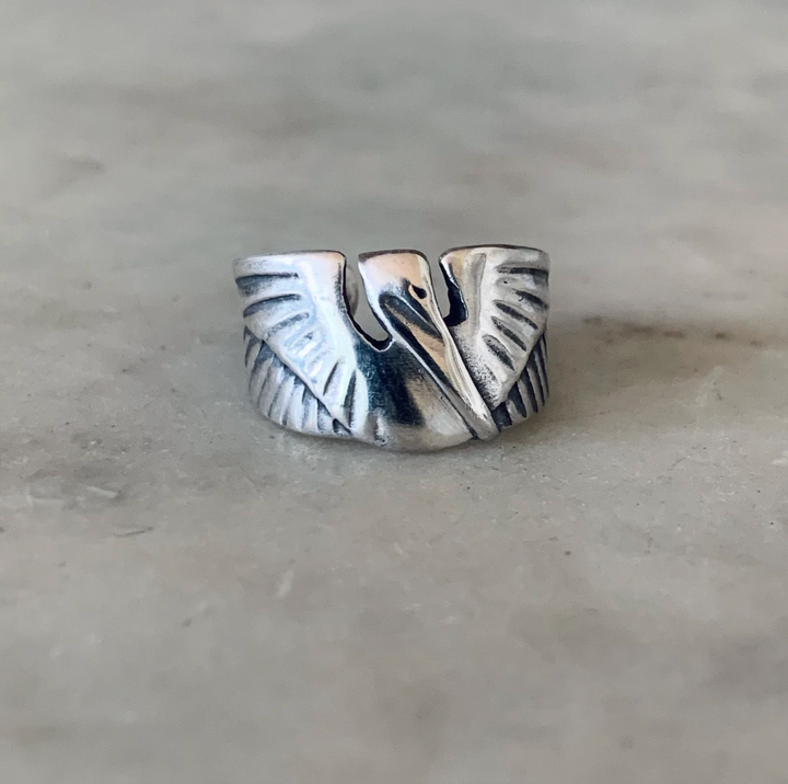 Pelican Cuff Ring in Sterling Silver