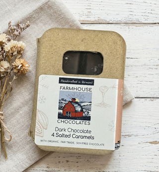 Vermont Made Dark Chocolate Covered Salted Caramels - 4 Piece