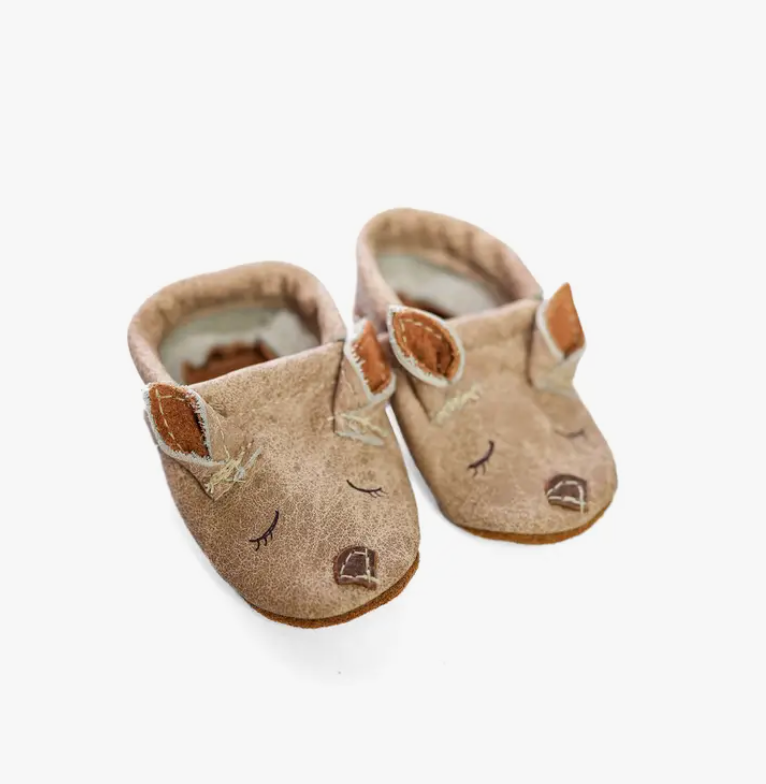 Latte Deer Fawn Critters Leather Infant Baby Toddler Shoes