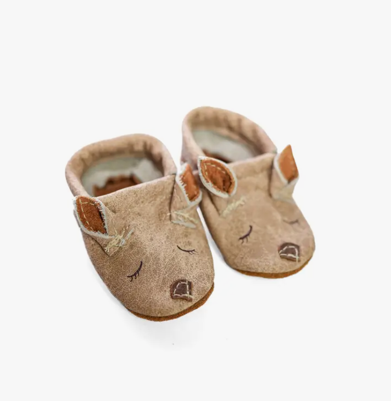 Latte Deer Fawn Critters Leather Infant Baby &amp; Toddler Shoes