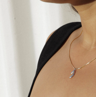 Ripple Necklace - Sterling Silver with Gold Chain