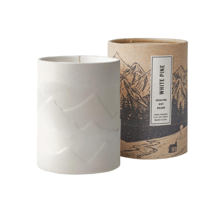 Porcelain Mountain Tumbler 12oz Candle - White Pine Balsam &amp; Feather
