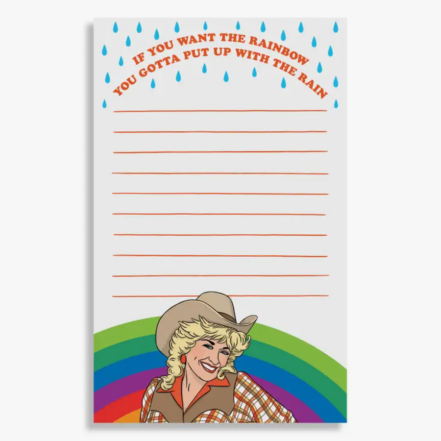 Cowgirl Rainbow Dolly Parton Notepad