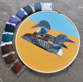 DIY Embroidery Kit 8" - Loons