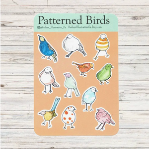 Patterned Birds Sticker Sheet