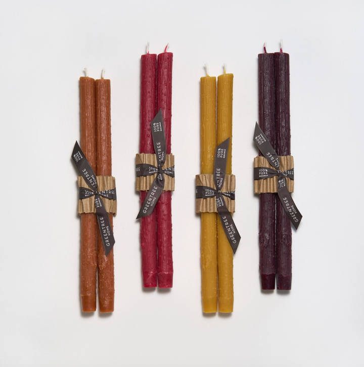 Beeswax Twig Taper Candles - Burnt Amber