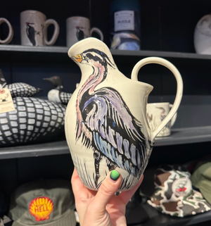 Vermont-Made Heron Ceramic Pitcher