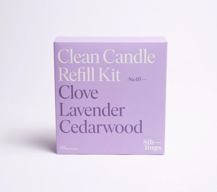 Clean Candle Refill Kit - Clove Lavender &amp; Cedarwood