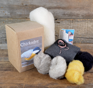 Chickadee Ornament Needle Felting Kit
