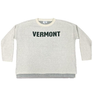 VERMONT Women's Everyday Relaxed Sweater - Green on White