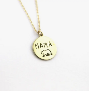 Mama Bear Brass Necklace
