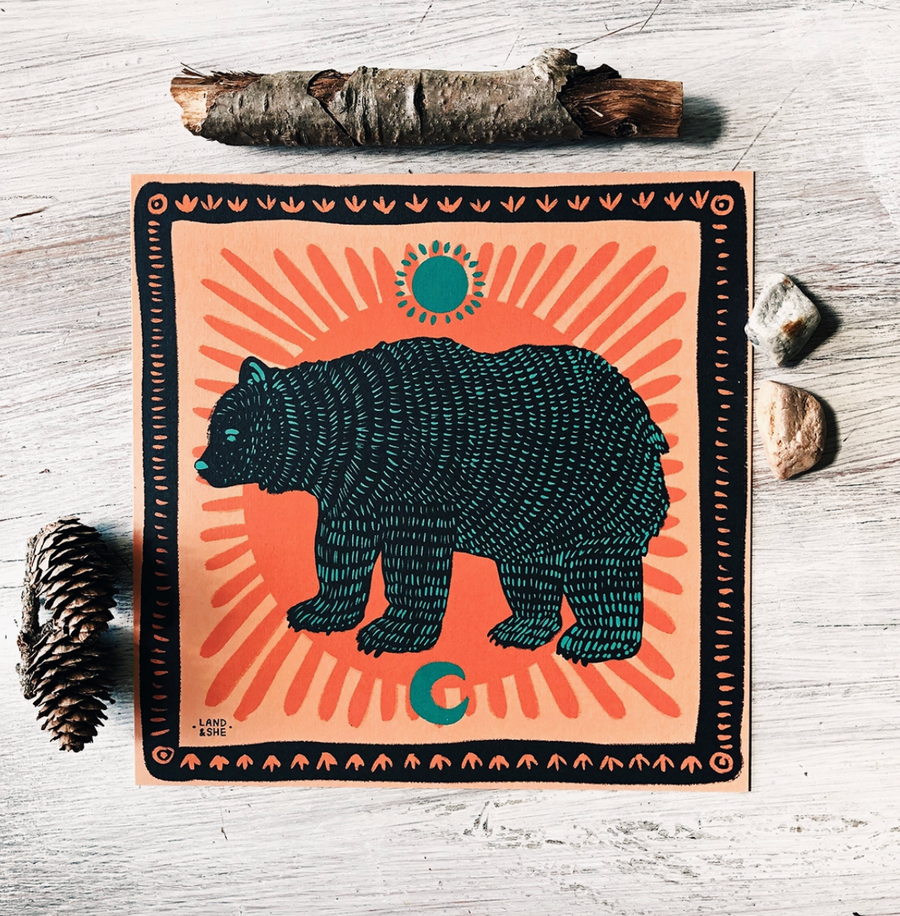 Spring Bear Print - 8x8