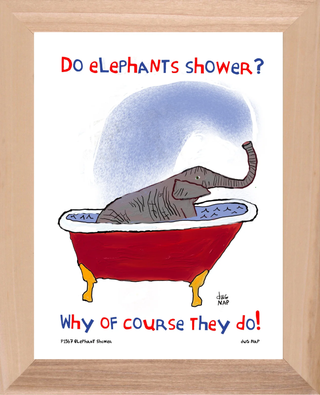 Elephant Shower Mini Print