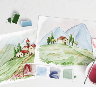 Italian Fields Watercolor Painting Kit