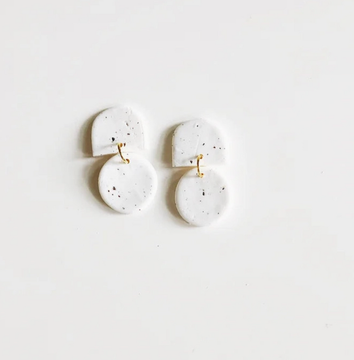 Dottie Earrings - Speckled White