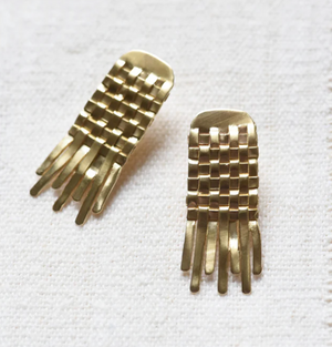 Brass Large Stud Earrings - EA-TL-14