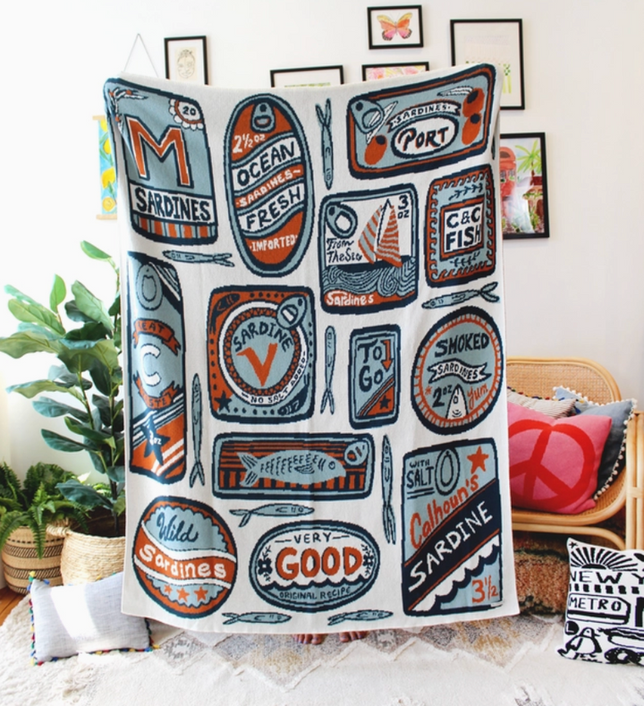 Sardines Throw Blanket