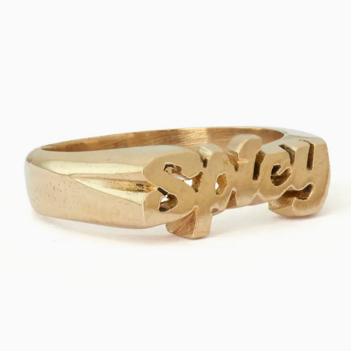 Hand-Carved Spicy Ring - Brass