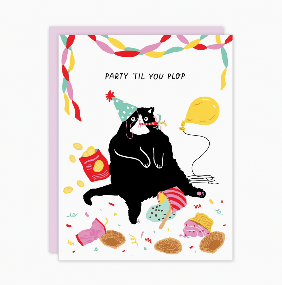 cat party til you plop card - PO5