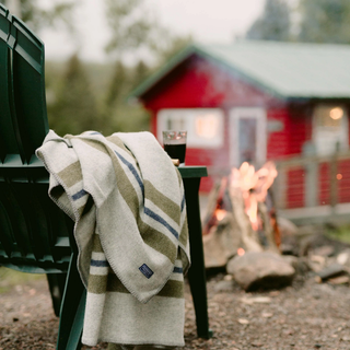 Faribault Cabin Stripe Wool Throw Blanket