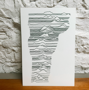 Mountains of Vermont Print - White 13x19