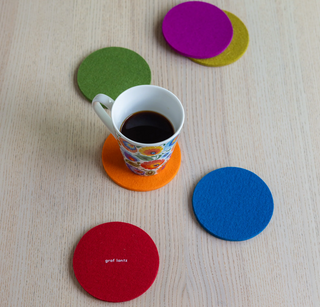 Bierfizl Round Felt Coaster 6 Pack - Rainbow