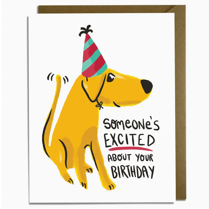 excited dog card - KF5