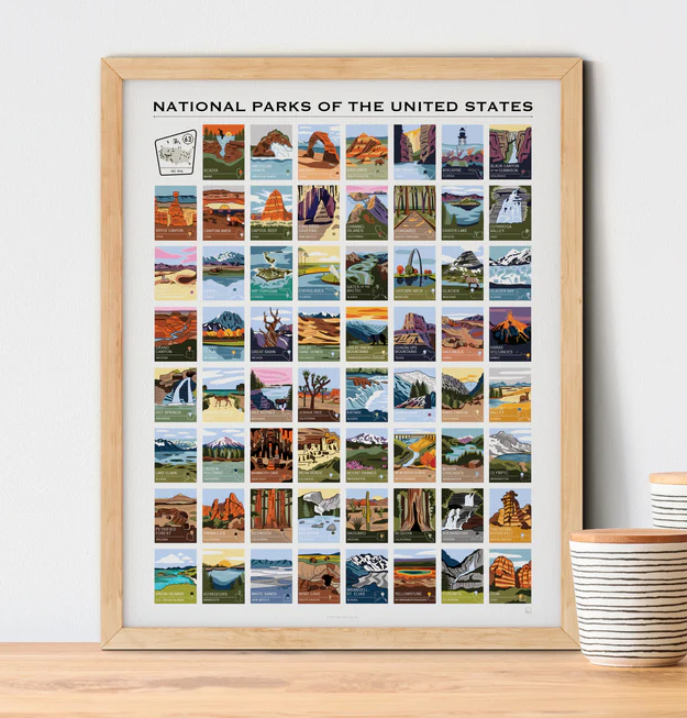 National Parks of the US Poster 16 x 20